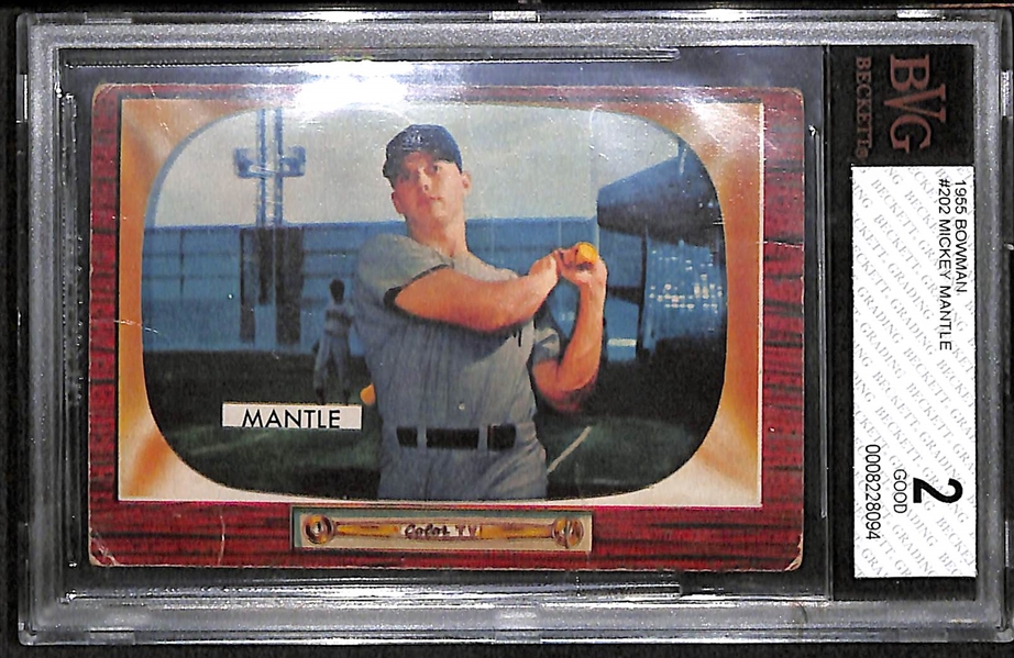 1955 Bowman Mickey Mantle BVG 2 